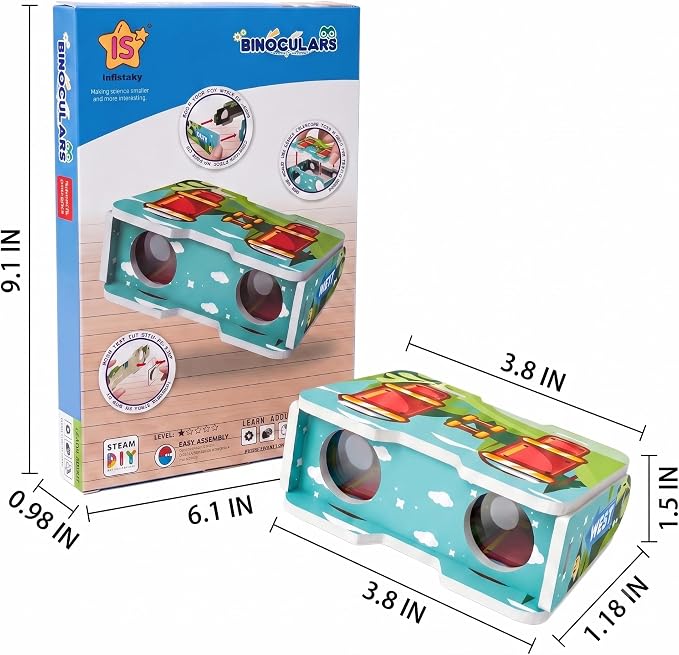 STEM DIY Binoculars Kit - Build & Explore Optics, Astronomy | Build a real working binoculars! Explore convex & concave lenses. Perfect for budding astronomers. Hands-on physics fun!