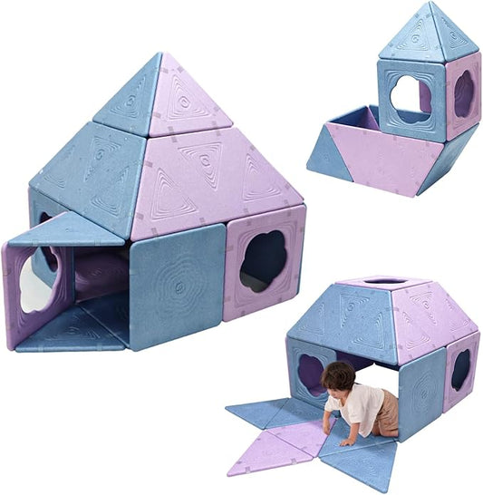 Asweets 18-Piece Magnetic Fort Building Kit, Lightweight Panels with Built-in Magnets, Giant Modular Playhouse Panels for 3+ Kids