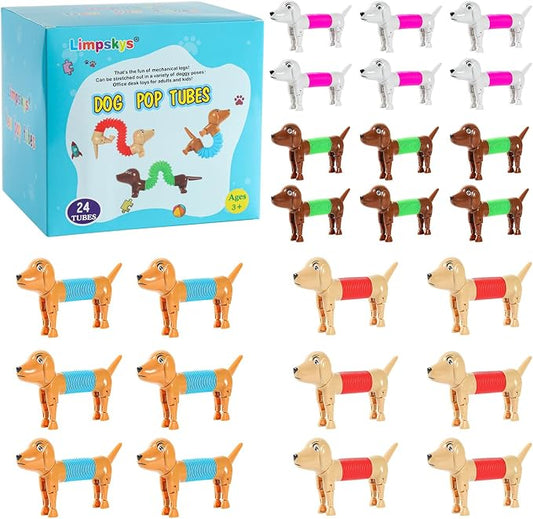 Dog pop Tubes fidgets,Dog Party Favors, Stocking Stuffers for Kids | dog toys for kids, toddler stocking stuffers,toys for autistic kids 5-7,easter egg fillers,easter egg stuffers