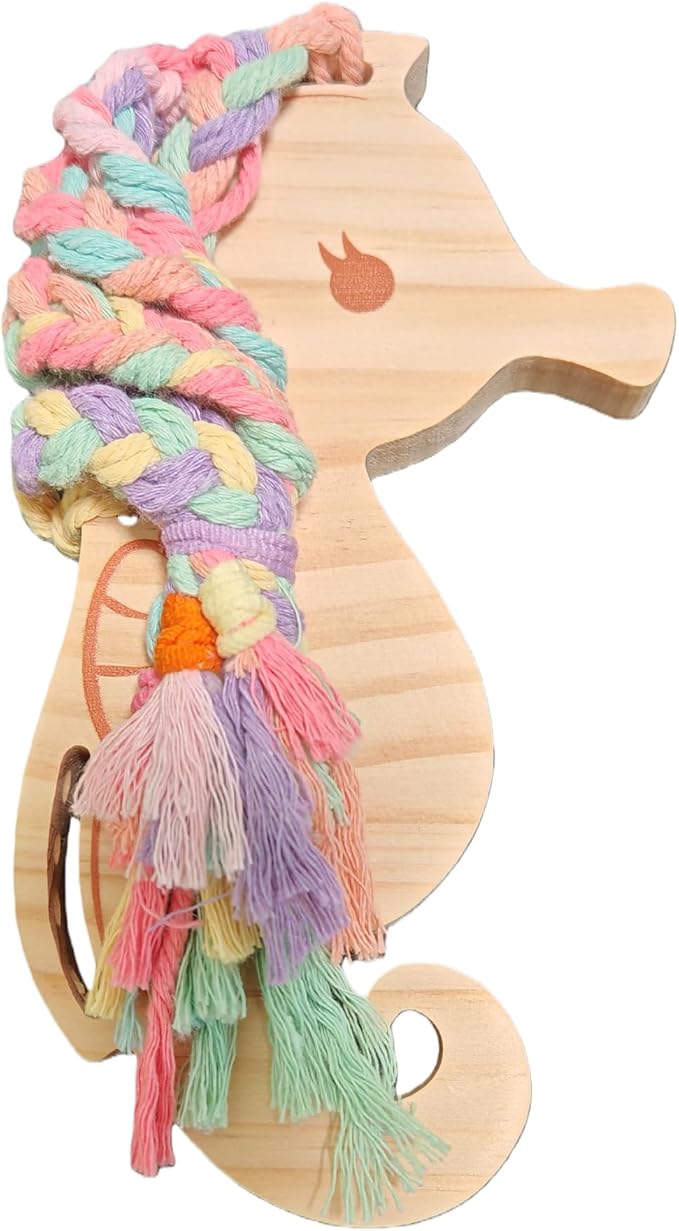 Eray Montessori Wooden Lacing Toy for Kids Ages 4-6, Fine Motor Skills Sensory Threading Animal Toy, Preschool Learning Activity Toy for Hand-Eye Coordination & Focus Training (Seahorse)