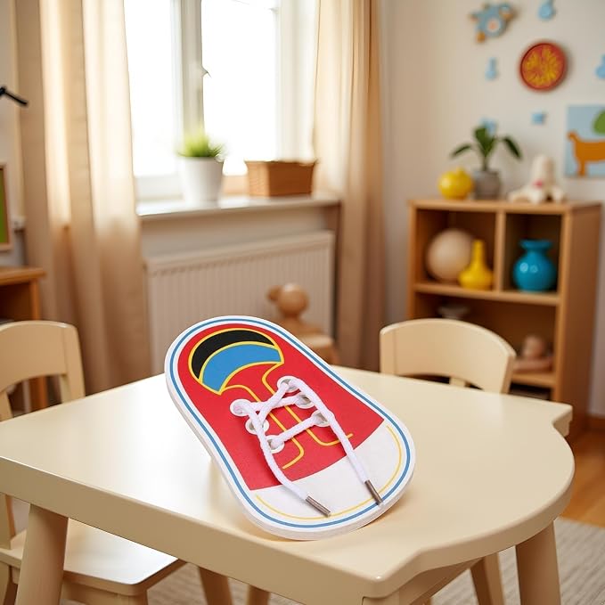 Shoe Tying Practice, Wooden Learn to Tie Your Own Shoes Threading Lacing Shoes Training Early Learning Kits | Threading Lacing Shoes Training Board Early Learning, Decorative Accessories
