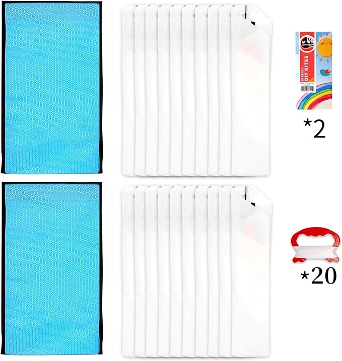 DIY Kites for Kids Kite Making Kit, Decorating Coloring Kite Party Pack | 35"*35" White Diamond Kites Kits Bulk for Boys and Girls
