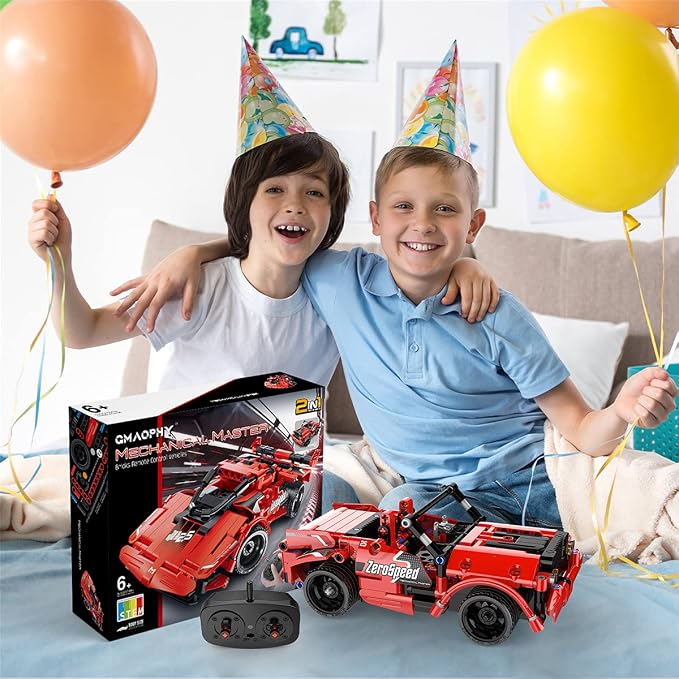 STEM Building Toys for Kids, Remote Control Racer Car Engineering Kits | 2 IN 1 Racecar Construction Toys, Early Learning Building Blocks, Christmas Birthday Gift for Boys Ages 6 7 8 9 10 11 12+