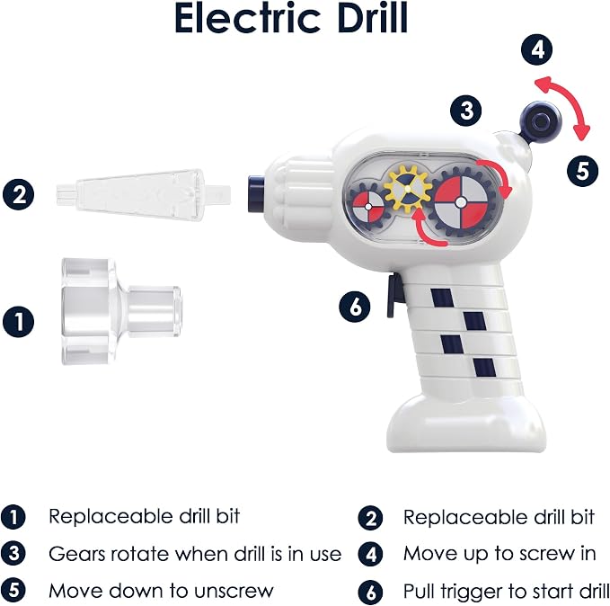 iPlay, iLearn Rocket Space Toy 3 4 5 Year Old Boys Kids Girls, Toddler STEM | Spaceship Building Playset w/Electric Drill, 2 Astronauts, Educational Learning Science Kit Birthday Gift for Age 3 4 5 6 7 8