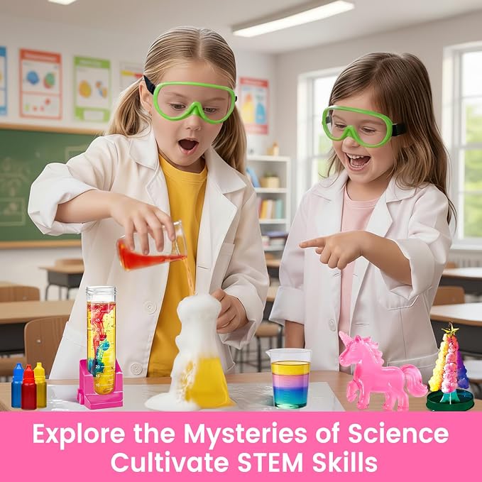 Girls Science Kit for Kids 250+Science Experiments Stem Toy Learning | Science Experiments, Stem Toy Learning, Educational , Chemistry Set, Crystal Growing, Volcano Science Kit for Kids 8t-12t