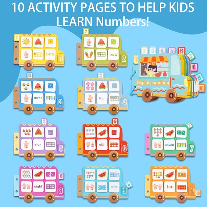 NAHSHON Montessori Busy Book Digital Sorting Learning Toys for Toddlers 3-5 | Preschool Learning Activities Educational Sorting Toys for Kids 3 Year Old, Autism Sensory Fine Motor Matching Games