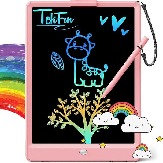 LCD Writing Tablet for Kids, 10-inch Coloring Drawing Pad, Mess Free Doodle Board, Airplane Travel Toys for Boys and Toddlers, Road Trip Essentials, Gifts for 3 4 5 6 7 8 Year Old Girls (Pink)