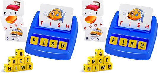 Fenikso Matching Letter Game, Spelling Word and Increases Memory, Early Learning Educational Toy for Preschool & Kindergarten Kids Over 3-8 Years Old (Pack of 2)