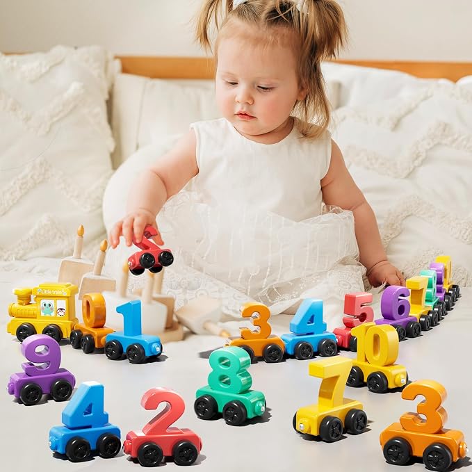 JUKUDAHU Magnet Number Train Set for Toddlers 3-4 Years Old | Counting Toy, Color Sorting Toy, Preschool Educational Activities, Learning Toy, Train Birthday Gifts for Boys Girls 3 4 5