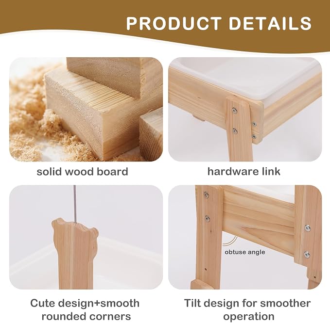 PHOKID Wooden Sensory Play Activity Table,Sand and Water Table for Toddlers,2 Sensory Bins, Acrylic Board & Water Track Toys,Montessori Kids Tables Learning Toy for Age 3+,Orignal Wood Color