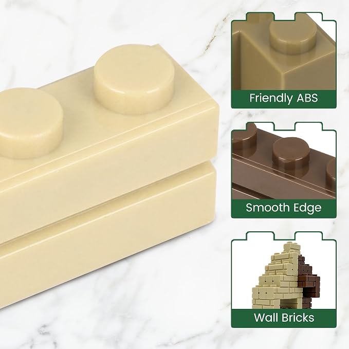 Masonry Profile Building Bricks Set, Building Pieces Includes Medium Building Brick Parts、Base Plate、Tall Streetlamp and Prickly Bushes Compatible with Major Brands Classic