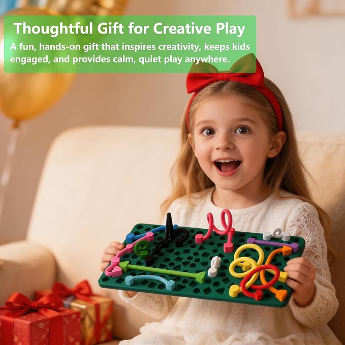 Silicone Sensory Activity Board for Kids, Quiet Fidget Toy for Travel | Calm Focus, Quiet & Silent Play, Endless Creative Patterns, Fine Motor Skill Development, Screen-Free Alternative