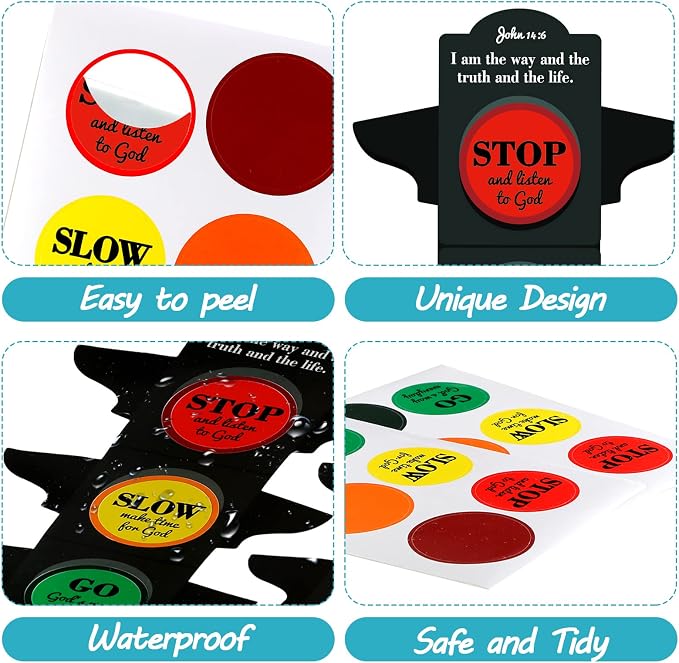 Eaasty 30 Pcs Sunday School Crafts for Kids Traffic Light Religious Crafts