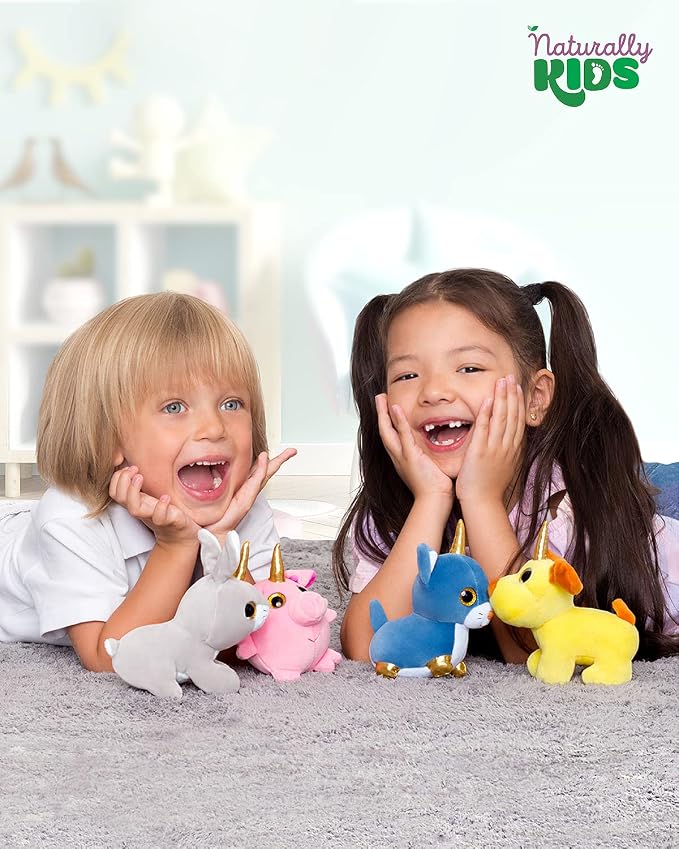 Naturally KIDS Toddler Unicorn Backpack w Plush Unicorn Toys for Kids 2-5 | Unicorn Gifts for Kids 2-6 Gift-Ready Box, Birthday Gifts for 2 3 4 5 6 Year Old Girls, Boys
