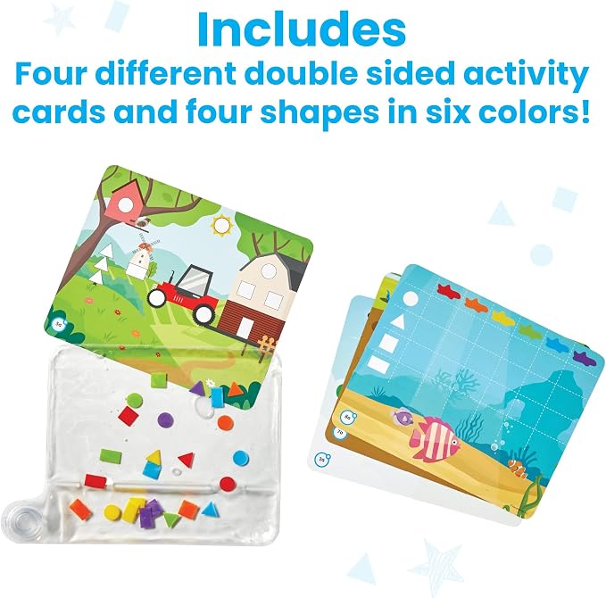 hand2mind Colors & Shapes Sensory Pad, 16 Activities, 24 Shapes, Ages 3+ | Occupational Therapy Toys, Fine Motor Toys, Toddler Sensory Toys, Calming Toys for Kids, Calm Down Corner Supplies
