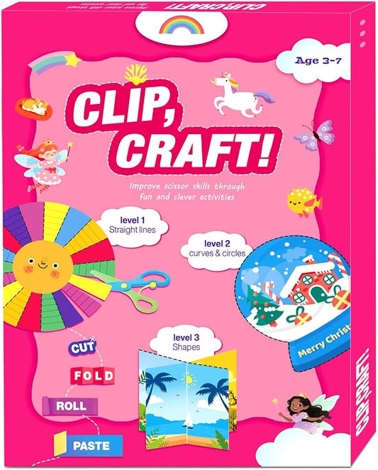 Toddler Scissor Skills Activity Book, Art Supplies and Crafts for Kids 4-6 | Fine Motor Toys Game, 2 Safety Scissors, Easter Christmas Birthday Gifts for Kids Little Boys Girls, Preschool Snip Learning