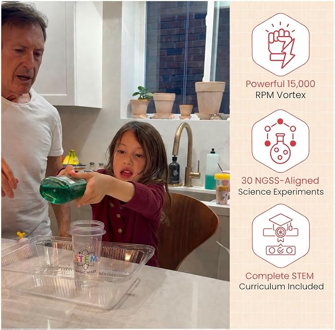 STEM Magic Mixer® Science Kit for Kids Ages 4–7 – 31 Hands-On STEM Experiments | Slime, Oobleck & Color-Changing Reactions | 136-Page PhD-Designed Program | STEM.org Certified