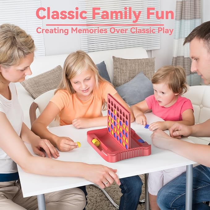Pup Go 4 in a Row Game, Connect & Win Four in a Row Board Game, Portable 2-Player Strategy Games for Travel, Gift for Girl Age 3 4 5 6 7 8-12, Family Games Foldable Design with 6 Spare Discs Pink | Portable 2-Player Strategy Game for Road Trip, Gift fo...