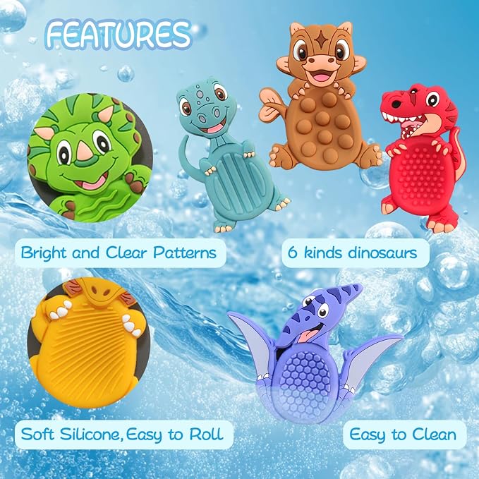 6pcs Dinosaur Sensory Fidget Stress Toys, Autism Calming Special Education Classroom Travel Essentials, Boy Girl Birthday Gifts Party Favor