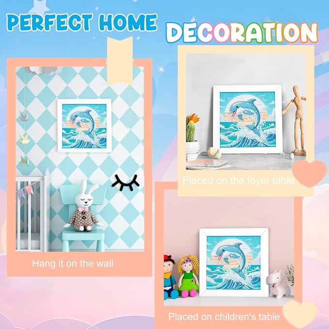 Diamond Art Kits with Wooden Frame - Arts and Crafts - Dimond Art Painting by Numbers - GEM Art for Beginners Adult Home Wall Decor