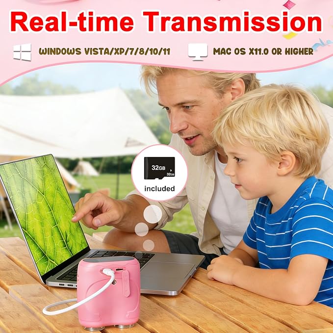 1000X Handheld Digital Microscope for Kids & Binoculars, STEM Toys, 2 in 1 | Kids Pocket Microscope with 2.0" IPS Screen, 8 LED, Photo and Video, Science Kit, Birthday Gifts for Boys Girls Ages 4-12