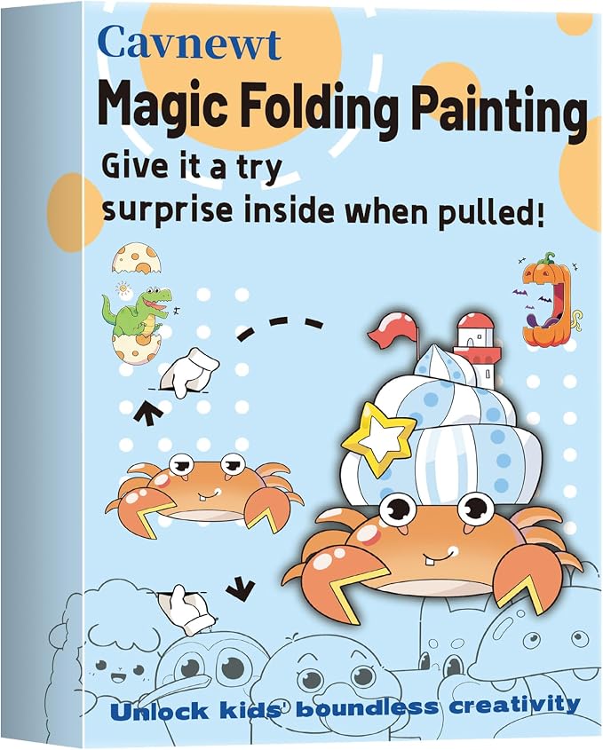 Cavnewt Kids Coloring Book with Foldable Surprise Design, Expandable Long Coloring Pages, Creative Drawing Activity Book for Toddlers & Kids, Screen-Free Travel Activity,Ideal Gift for Kids
