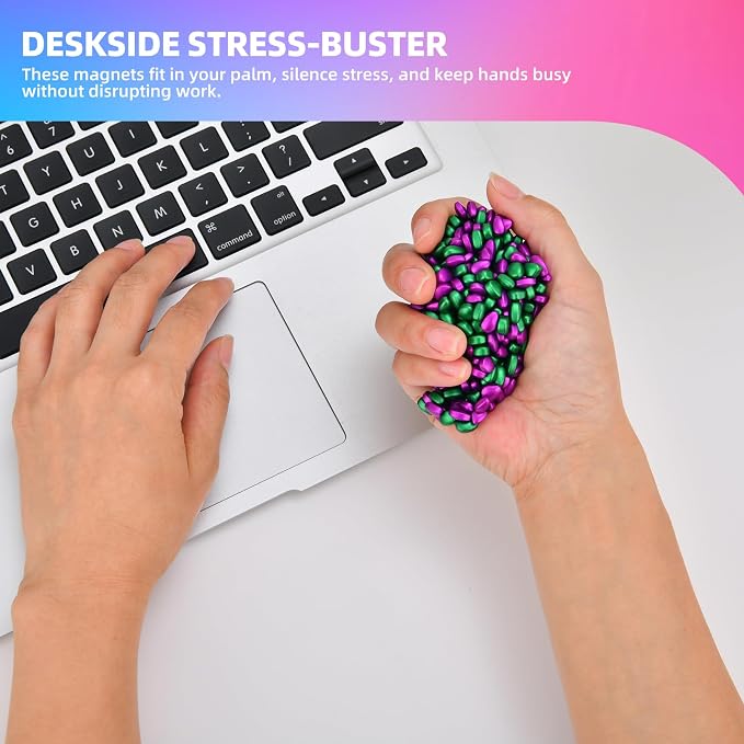 550pcs Fidget Toys Adults,Stress Relief Sensory Toys for Autism ADHD Anxiety,Smooth Ferrite Stones Desk Fidgets Toys,Fidget Toys Gifts