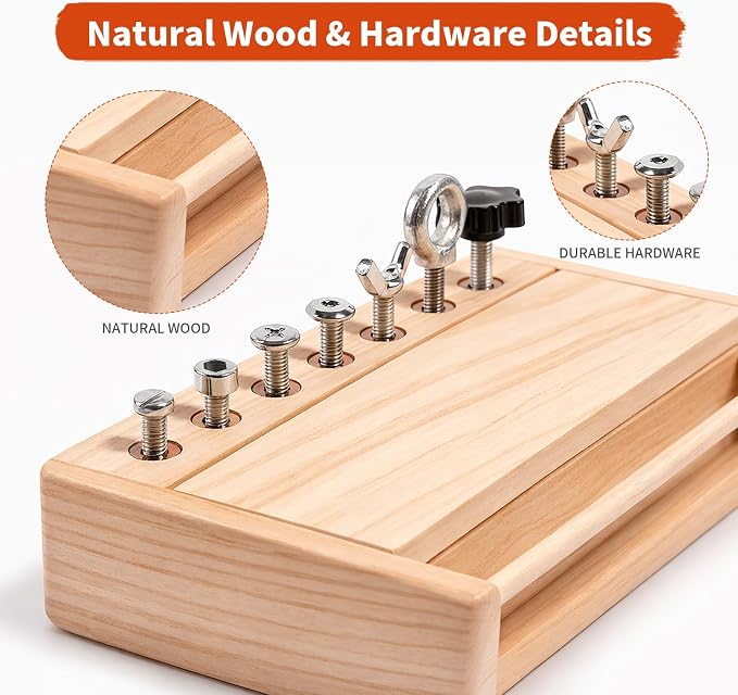 INIFEIDALA Montessori Screwdriver Board Set - Lock and Key Toy | Busy Board Toys for 3 4 5 Year Olds Boy Birthday Gifts,Kids Tool Set,Preschool Learning Sensory Fine Motor Skills STEM Toys