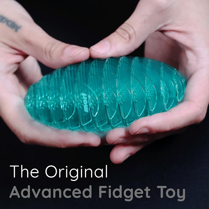 Morf Worm 3D Sensory Figgy Fidget Toy, Cyan, Small | Quiet Fidget Toy: Sensory Figgy toy for focus and stress relief; satisfying tactile play for classrooms, desks, and travel