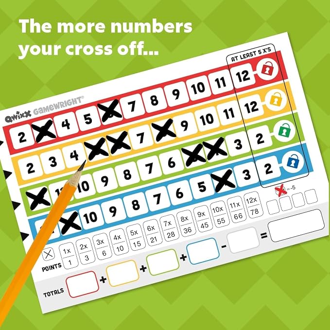 Qwixx Fast Family Dice Game – Quick 15-Minute Gameplay, Easy to Learn, Strategy & Luck, Travel-Friendly Party Game for Kids & Adults Ages 8+, 2–5 Players