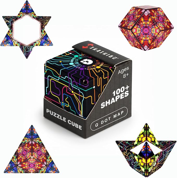 Shashibo DODECA Magnetic Puzzle Cube, Stress Relief Fidget Toy | 100+ Possible Shapes, Sensory Fidget Toy For Adults & Kids, Fun Shape Shifting Puzzle Box For All Ages