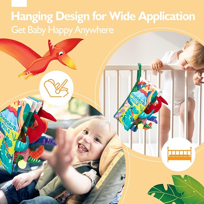 hahaland Baby Books 0-6-12 Months,Infant Tummy Time Sensory Toys | Touch Feel Book Gifts for Boy Girl 0-3 Month Learning Toy Baby Birthday Easter Basket Stuffers 1PCS