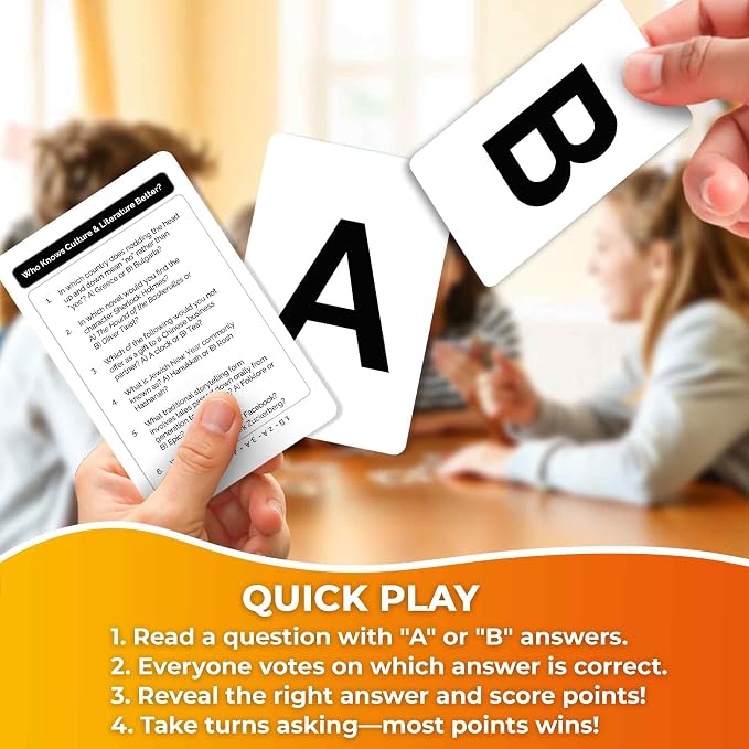 Quokka Card Games for Kids 8-12 - Board Family Games for Kids and Adults | Educational Trivia for Family Game Night and Travel Fun - Who Knows Culture and Literature Better 500+ Questions for Age 12+