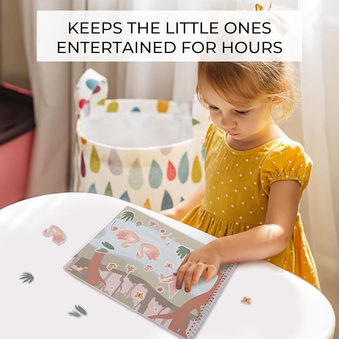 Fun Sticker Book for Toddlers 2-4 Years - Kids Activity Book with 12 Themes | Beautiful Stickers Entertain Toddlers Ages 2-4 or 4-8 While Traveling - Incl. Princess, Unicorn & Coloring Pages