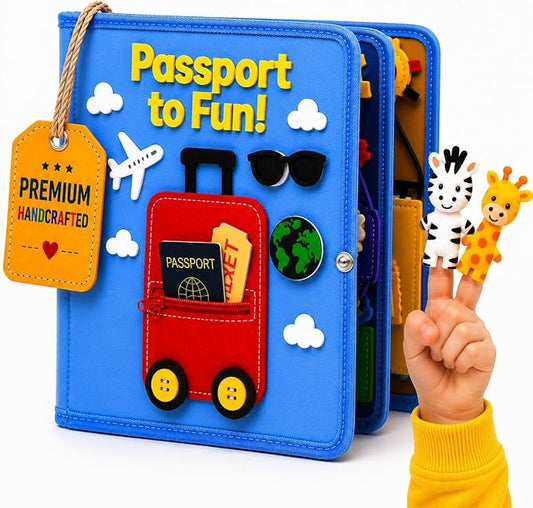 Busy Book for 1 Year Old – Montessori Busy Book for Toddlers 1–3 – Passport to Fun Travel Activity Book