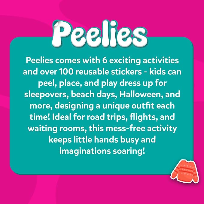 Skillmatics Peelies – Dress Up, Reusable Sticker Book, Toys for Toddlers | 100+ Reusable Stickers, Mess-Free Fun for Preschoolers, Travel Toy, Gifts for Girls & Boys Ages 3, 4, 5, 6, 7