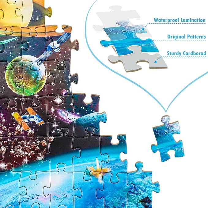 Puzzles for Kids Ages 6-8 8-10 Year Old -200 Pieces Solar System Planets | Educational Learning Toys Puzzles for Kids Ages 10-12, Gift for Boys and Girls, Home Decor