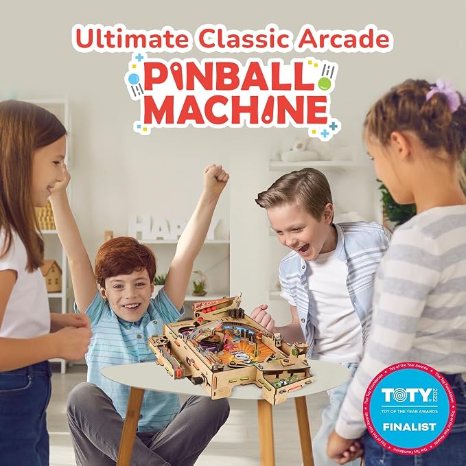 Smartivity DIY Pinball Machine STEM Toy for Kids Ages 8 9 10 11 12 13 14 | Wooden Construction Kit | Pinball Machine for Kids 8-12 | Birthday Gift Boys Girls | Family Party Game