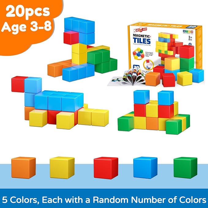 KAEILORU Magnetic Blocks Toys for Toddler Girls Boys Age 3-5 5-7 4-8 Magnetic Building Cubs Stem Sensory Toys, Preschool Learning Activities Birthday Gift for 3 4 5 6 7 Year Old