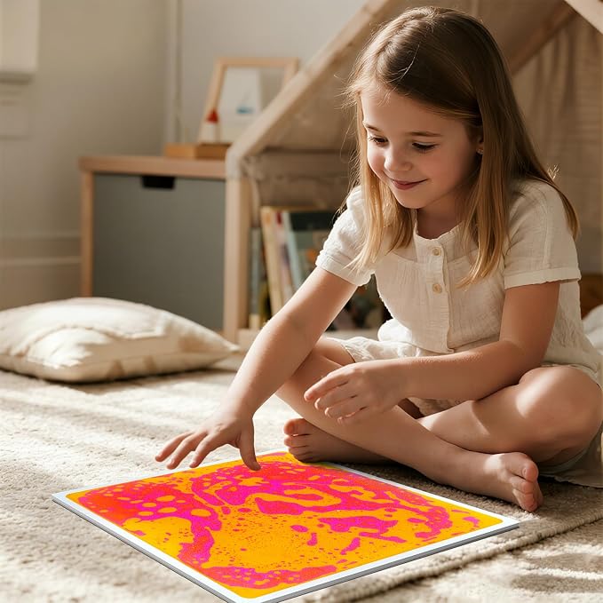 Sensory Floor Tiles for Kids: 12" Liquid Sensory Mats, 4 Pack | Dynamic Color Flow for Visual Tracking, Calm Corners, Autism Sensory Play, Classroom Activities, and Stepping Games