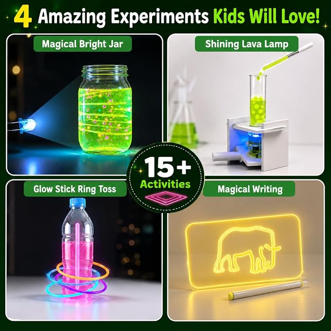 PW Glow in The Dark Science Experiment Kit for Kids, 15+ Amazing Science Experiments, STEM Learning for 8-12 Years Old, Birthday Gift for Boys & Girls Standard Multicolor | For 8-12 Year Olds, Learn Physics, Certified Safe, Birthday Gift For Boys and G...
