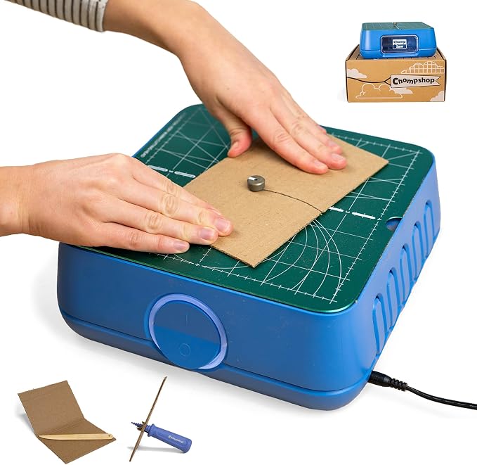 Chompshop ChompSaw Cardboard Cutter, Kid-Friendly Power Tool, Ages 5+ | No Sharp Blades, Screen-free Creative Play, 100-120V AC, Ready to Use and Award-Winning STEAM Toy