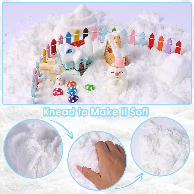 FIIOEOY Snow Sensory Bin, Play Sand Art Kit for Kids with Sensory Sand, Arctic Animal Figures, Winter Wonderland Sensory Snow Toy Birthday Gift for Toddler Ages 3 4 5 6 7 8