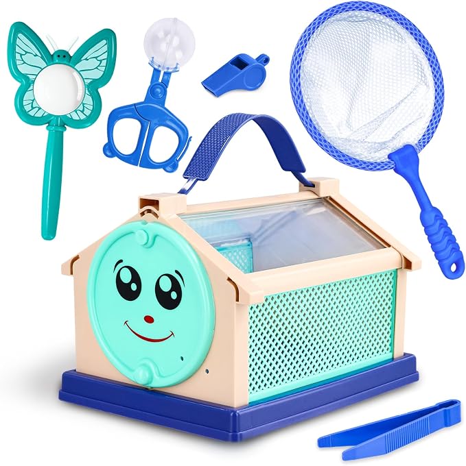 Garma Bug Catcher Kit for Kids, Outdoor Explorer Kit for Toddler with Insect Collection Box Bug Catching Tools and Magnifying Glass Spring Insect Catching Kit Summer Nature Toys Birthday Gifts
