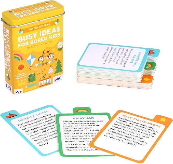 Petit Collage: Busy Ideas for Bored Kids - Joyful Edition - Includes 50 Ideas to Cure Boredom - Active, Creative, and Silly Activities - Great for Kids 4+