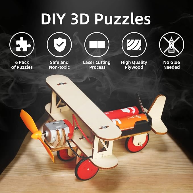 STEM Kits for Kids Age 8-10 10-12, 6 Set Wood Building Projects Crafts 6-8 | Science Model Car Kits for Kids Age 8-12, Wooden 3D Puzzles, STEM Toys for Boys 8 9 10 12 13 Year Old Birthday Gifts