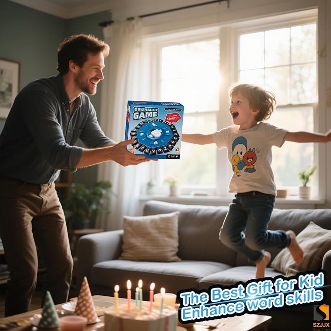Word Game,Family Board Games with 2 Modes,220 Topics,Fast-Paced Letter Game | Pressing Games for Kids Adults Families,2–8 Players Home,Party,Classroom,Travel,with 220 Topic Categories,24 Letters,35 Cards