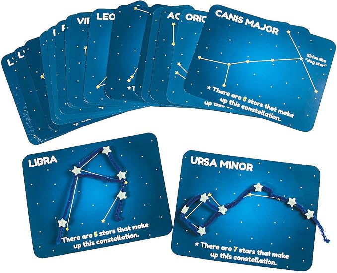 Fun Express Constellations Craft Kit Kids Ages 4-8 | 450 Pieces, Glow in the Dark, STEM, Solar System Astronomy Science, Educational Space Toys & Learning Activities