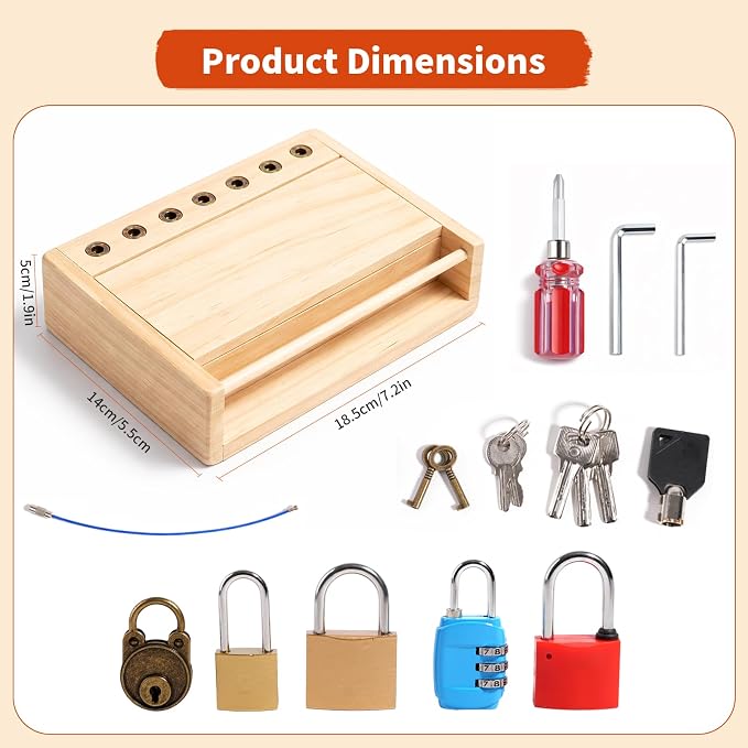 INIFEIDALA Montessori Screwdriver Board Set - Lock and Key Toy | Busy Board Toys for 3 4 5 Year Olds Boy Birthday Gifts,Kids Tool Set,Preschool Learning Sensory Fine Motor Skills STEM Toys