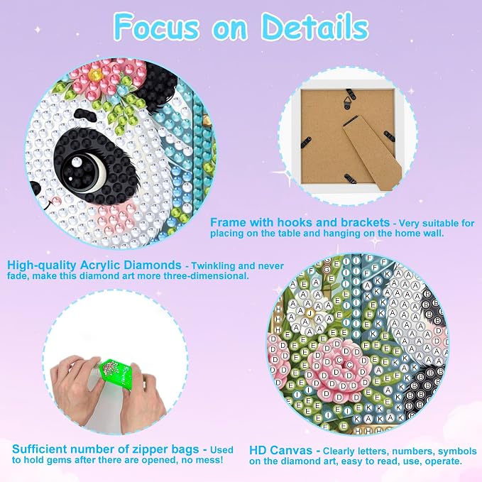 Nardoll Diamond Art Kits - Arts and Crafts - Diamond Art Painting with Wooden Frame - GEM Art for Girls Boys Adults Beginners Home Wall Decor Gifts